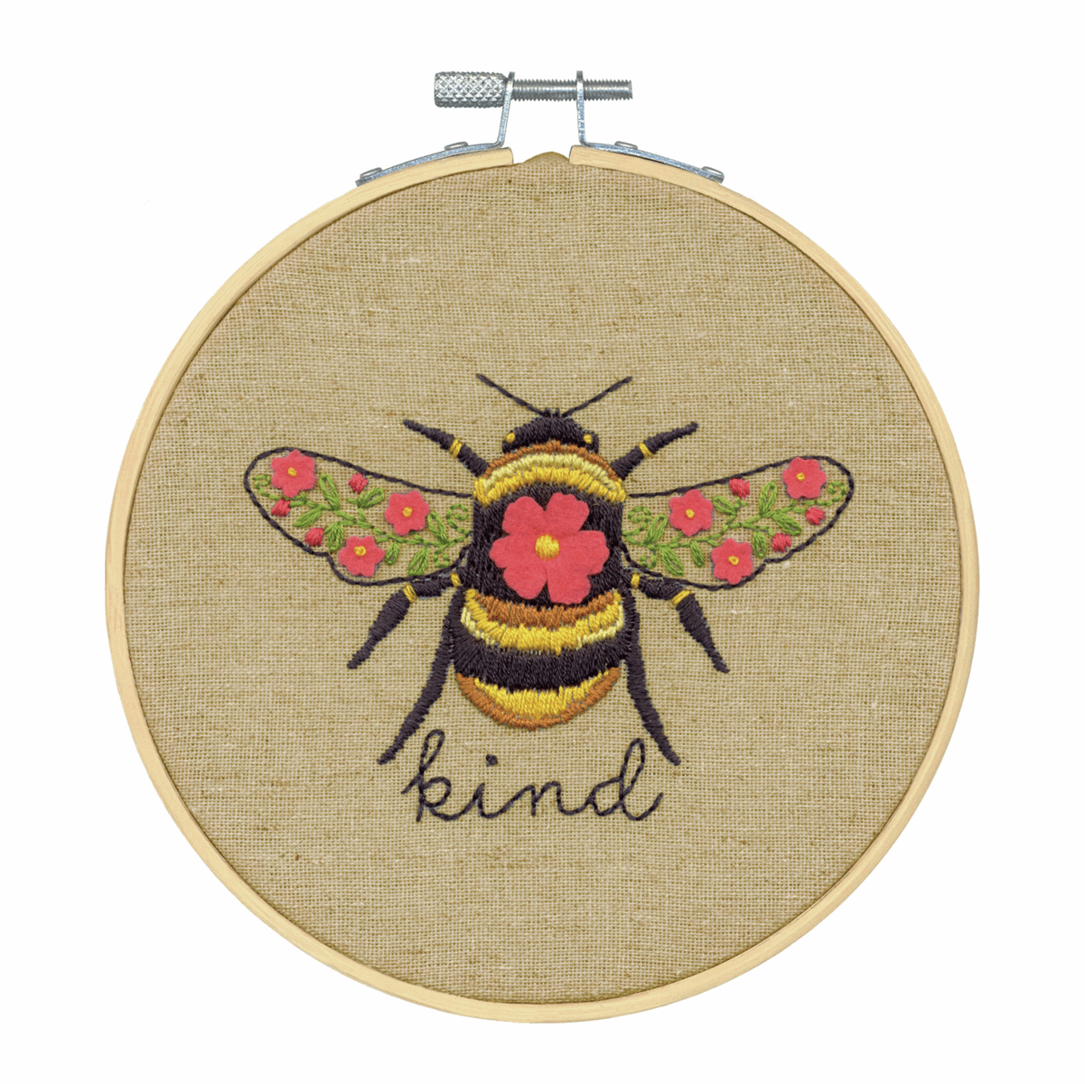 Dimensions Needlecraft Dimensions Crewel Embroidery Kit with Hoop - Bee Kind 0088677762926
