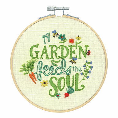 Dimensions Needlecraft Dimensions Crewel Embroidery Kit with Hoop - Garden Verse 0088677762957