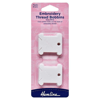 Hemline Needlecraft Hemline Embroidery Thread Bobbins - Plastic (Pack of 30) 9317385007526