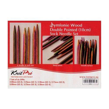 KnitPro Needles KnitPro Double Point Knitting Needles - Symfonie Wood - 10cm Socks Kit 8904086205934