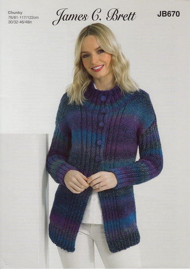 James C. Brett Patterns James C. Brett Marble Chunky - Cardigan & Sweater (JB670) 5055559625698