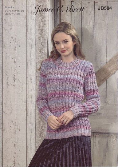 James C. Brett Patterns James C. Brett Marble Chunky - Sweater (JB584) 5055559613282