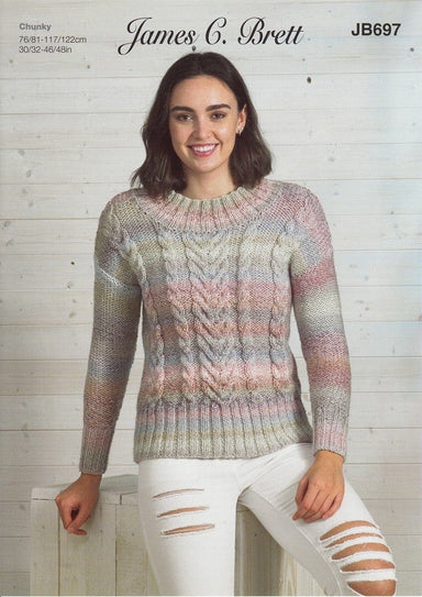 James C. Brett Patterns James C. Brett Marble Chunky - Sweater (JB697) 5055559628231