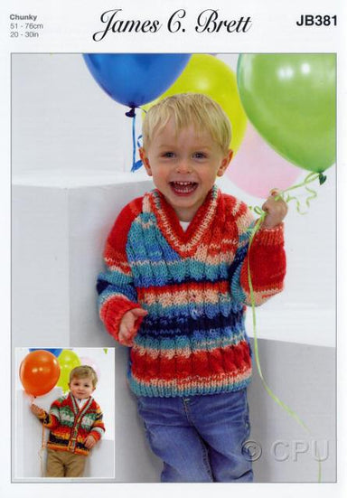 James C. Brett Patterns James C. Brett Party Time Chunky - Cardigan and Sweater (JB381) 5055559607984