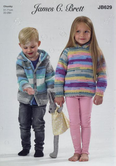 James C. Brett Patterns James C. Brett Party Time Chunky - Hooded Sweater and Jacket (JB629) 5055559624158