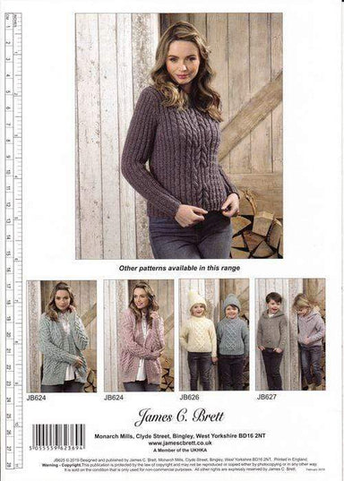 James C. Brett Patterns James C. Brett Rustic with Wool Aran - Sweater and Dress (JB625) 5055559623694