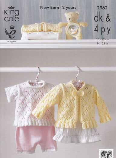 King Cole Patterns King Cole 4 Ply - Cardigan and Top (2962) 5015214984881