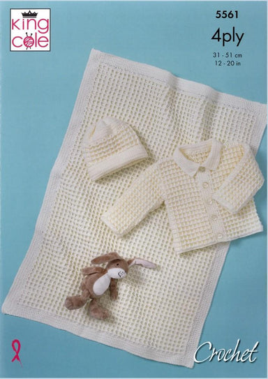 King Cole Patterns King Cole Big Value Baby 4 Ply - Baby Boy & Girl's Jacket, Hat & Blanket (5561) 5057886014343