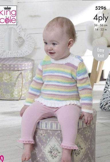 King Cole Patterns King Cole Big Value Baby 4 Ply - Cardigans, Sweater and Shawl (5296) 5057886000612