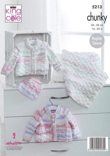 King Cole Patterns King Cole Comfort Cheeky Chunky - Cardigans, Hat & Blanket (5213) 5015214915724