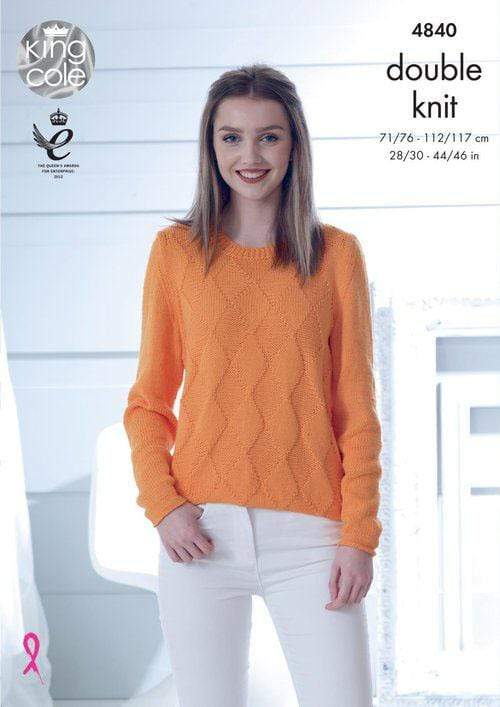 King Cole Patterns King Cole Cottonsoft DK - Sweater and Slipover (4840) 5015214781633