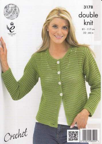 King Cole Patterns King Cole DK - Crochet Boxy Cardigan and Shrug (3178)