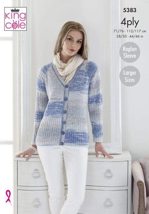 King Cole Patterns King Cole Drifter 4 Ply - Cardigan & Sweater (5383) 5057886007468