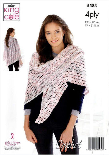 King Cole Patterns King Cole Drifter 4 Ply - Shawls (5583) 5057886014725