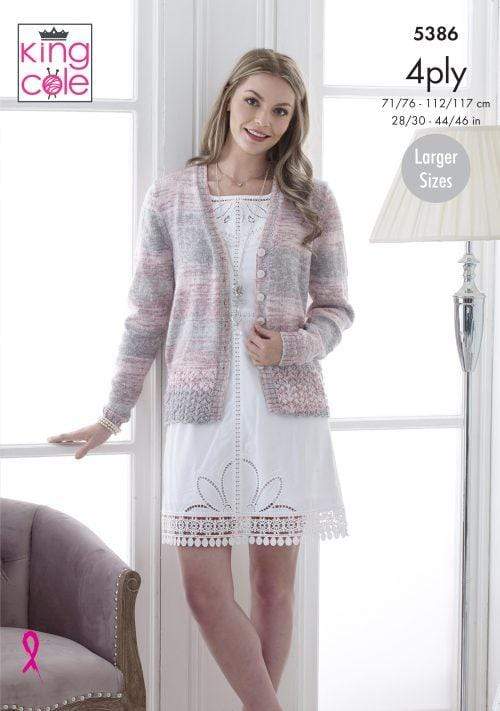 King Cole Patterns King Cole Drifter 4 Ply - Top & Cardigan (5386) 5057886007499