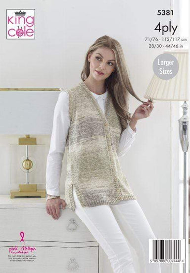 King Cole Patterns King Cole Drifter 4 Ply - Waistcoat & Cardigan (5381) 5057886007444