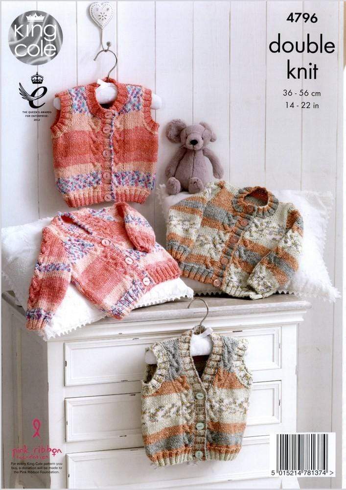 King Cole Patterns King Cole Drifter Baby DK - Cardigans & Waistcoats (4796) 5015214781374