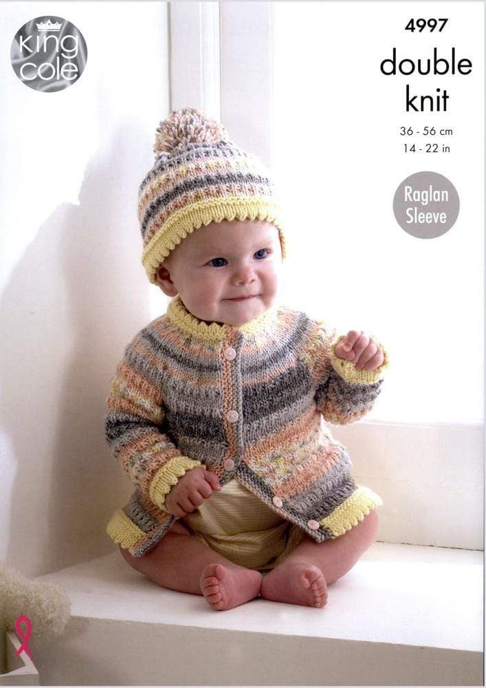 King Cole Patterns King Cole Drifter Baby DK & Cottonsoft DK - Cardigans, Sweater & Hat (4997) 5015214835060