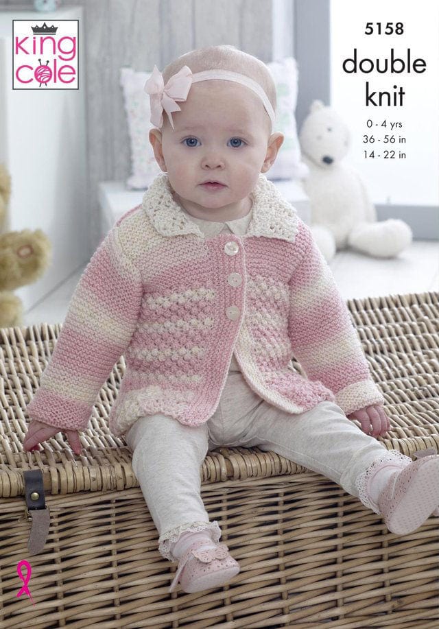 King Cole Patterns King Cole Drifter Baby DK - Sweater with Hood, Angel Top & Jacket (5158) 5015214227209