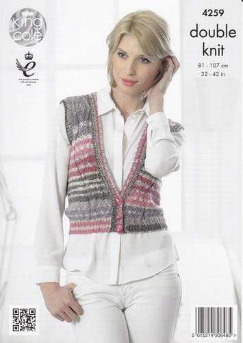 King Cole Patterns King Cole Drifter DK - Waistcoat and Cardigan (4259)