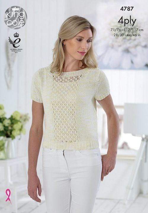 King Cole Patterns King Cole Giza Cotton 4 Ply - Top and Sweater (4787) 5015214781275