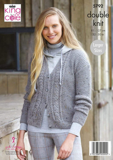 King Cole Patterns King Cole Homespun DK - Ladies V Neck Cardigan and Waistcoat (5792) 5057886025202