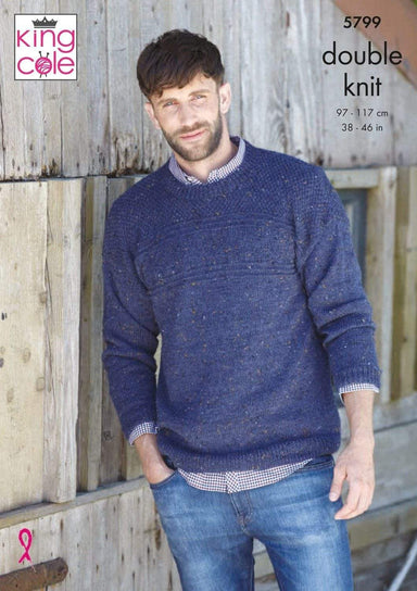 King Cole Patterns King Cole Homespun DK - Mens Round and V Neck Sweaters (5799) 5057886025271