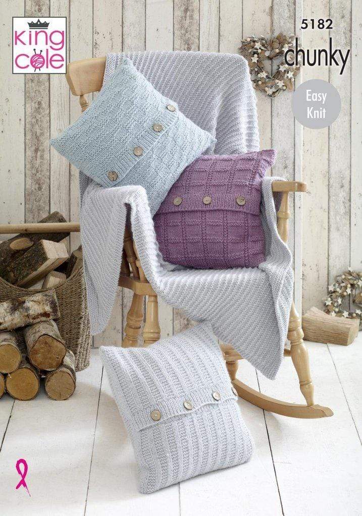 King Cole Patterns King Cole Timeless Chunky - Blanket & Cushions (5182) 5015214917513