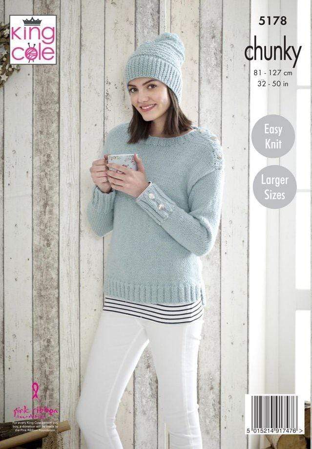 King Cole Patterns King Cole Timeless Chunky - Sweaters & Hat (5178) 5015214917476
