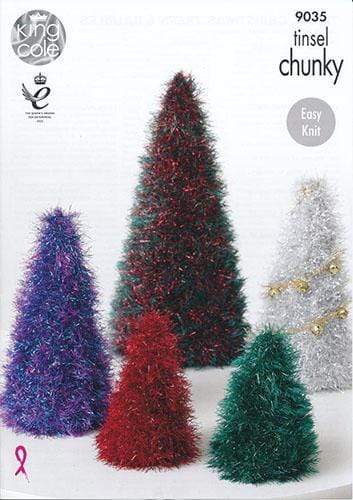 King Cole Patterns King Cole Tinsel Chunky - Christmas Trees and Baubles (9035) 5015214985611