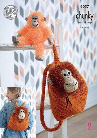 King Cole Patterns King Cole Tinsel Chunky - Orangutan Backpack & Toy (9057) 5015214781787