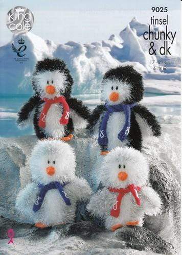 King Cole Patterns King Cole Tinsel Chunky - Penguins - Girl, Boy, Mummy and Daddy (9025) 5015214995641