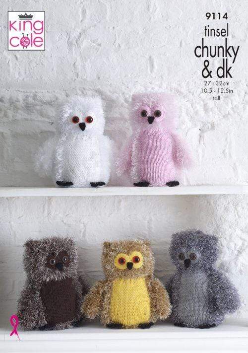 King Cole Patterns King Cole Tinsel Chunky - Tinsel Owls (9114) 5057886004337