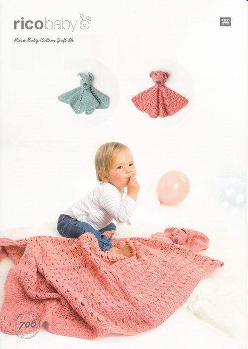 Rico Design Patterns Rico Design Baby Cotton Soft DK - Blanket, Teddy Cuddle Blanket and Rabbit Cuddle Blanket (706) 4050051562961