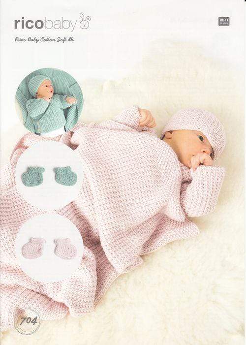 Rico Design Patterns Rico Design Baby Cotton Soft DK - Cardigan, Hat, Bootees and Blanket (704) 4050051562947