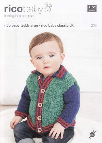 Rico Design Patterns Rico Design Baby Teddy Aran - Baby Classic DK - Cardigan & Hoodie (203) 4050051522736