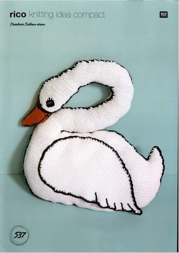 Rico Design Patterns Rico Design Creative Cotton Aran - Crochet Swan Cushion (537) 4050051550920