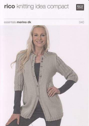 Rico Design Patterns Rico Design Essentials Merino DK - Long Cardigan with Short Sleeves (040) 4050051506484