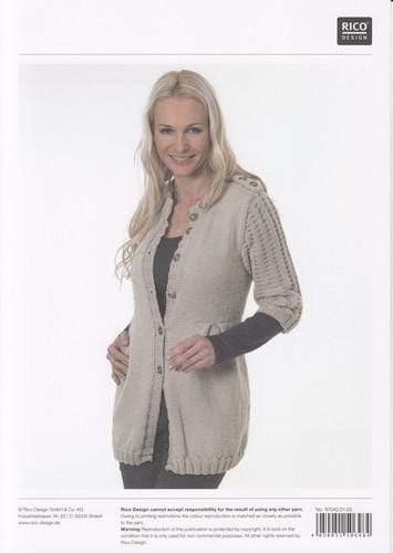 Rico Design Patterns Rico Design Essentials Merino DK - Long Cardigan with Short Sleeves (040) 4050051506484