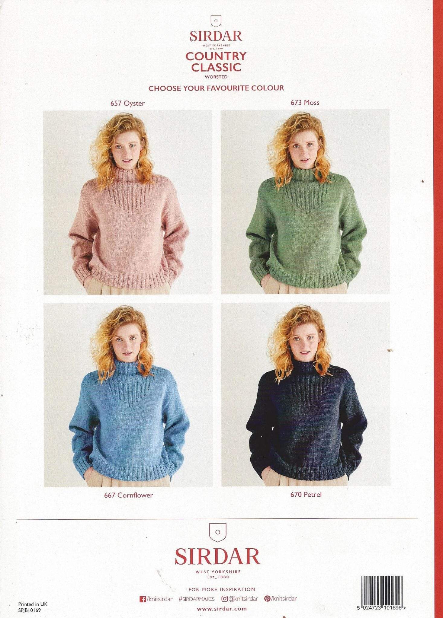 Sirdar Country Classic Worsted Women's Funnel Neck Rib Detail