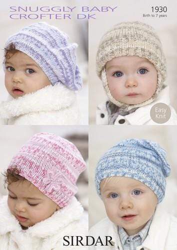 Sirdar Patterns Sirdar Snuggly Baby Crofter DK - Baby's and Child's Hats (1930) 5024723919307