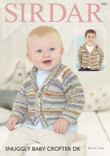 Sirdar Patterns Sirdar Snuggly Baby Crofter DK - Shawl Collar and V Neck Cardigans (4757) 5024723947577