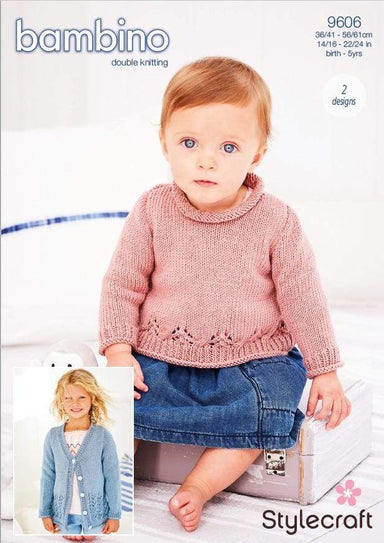 Stylecraft Patterns Stylecraft Bambino DK - A-Line Jumper and Cardigan (9606) 5034533073014