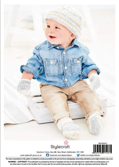 Stylecraft Patterns Stylecraft Bambino Prints DK - Blanket, Hats, Mitts and Booties (9748) 5034533074431