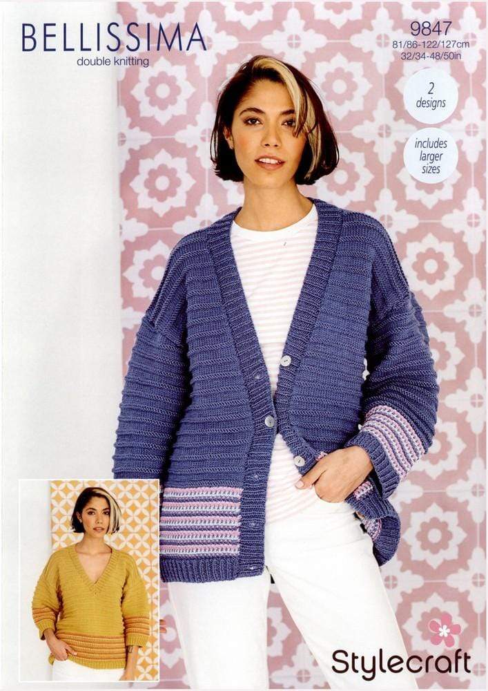 Stylecraft Patterns Stylecraft Bellissima DK - Cardigan and Sweater (9847) 5034533075438