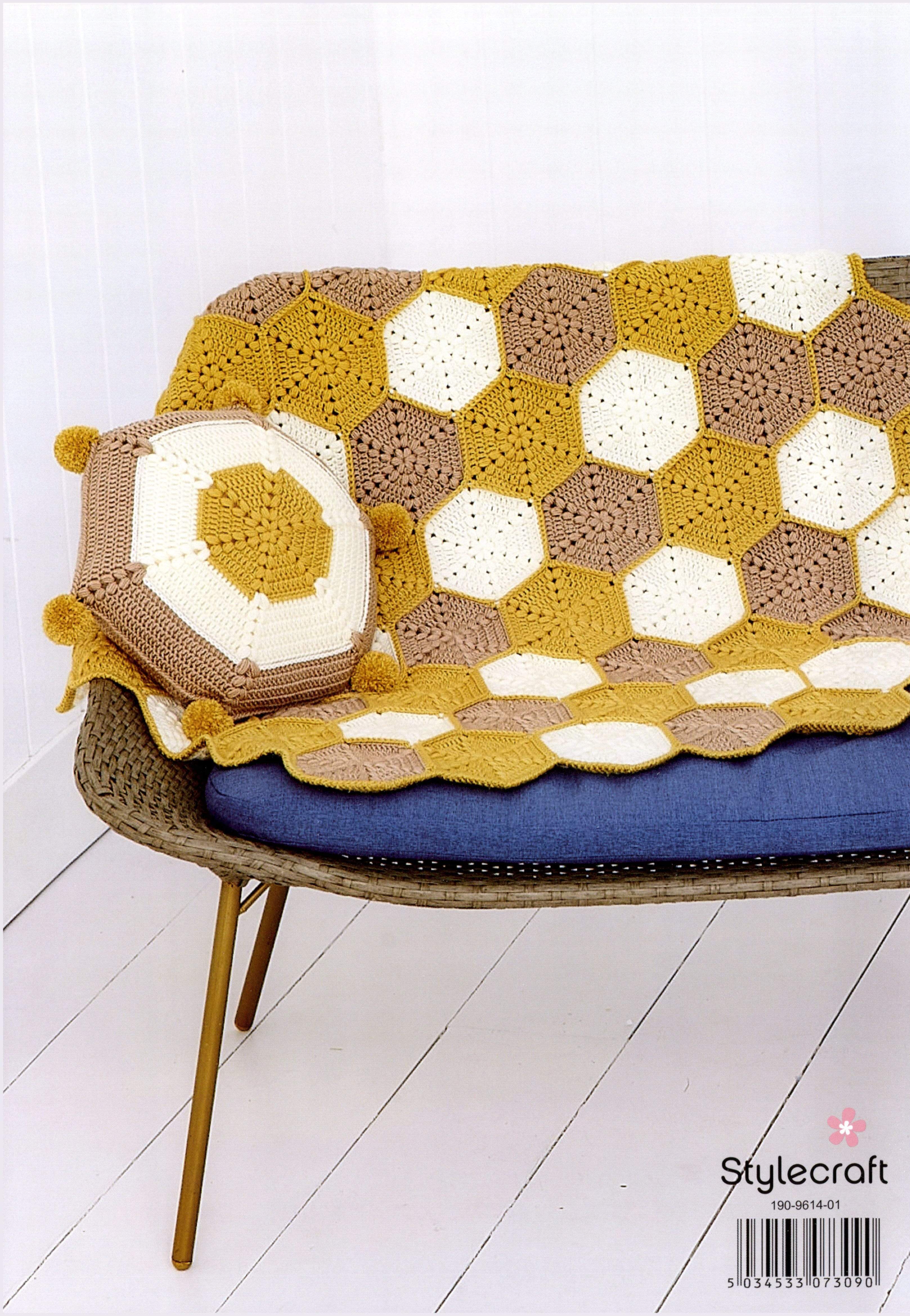 Stylecraft Patterns Stylecraft Bellissima DK - Honeycomb Blanket and Cushion (9614) 5034533073090
