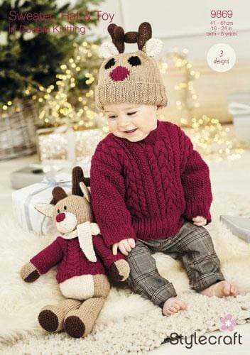 Stylecraft Patterns Stylecraft DK - Sweater, Hat & Toy (9869) 5034533075650