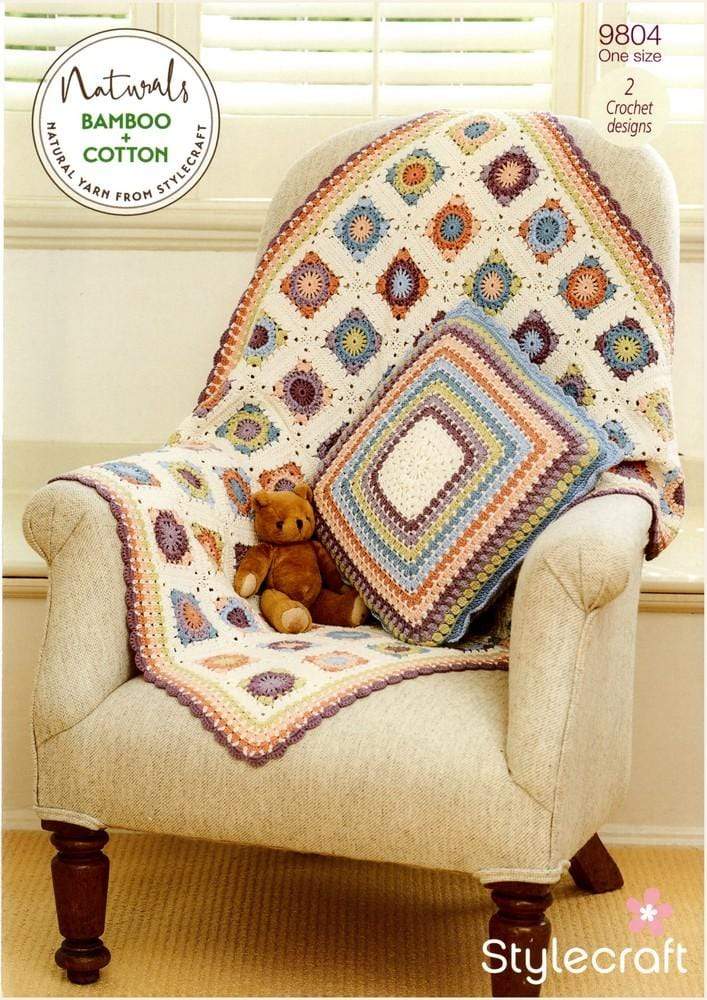 Stylecraft Patterns Stylecraft Naturals Bamboo+Cotton - Blanket and Cushion (9804) 5034533074974