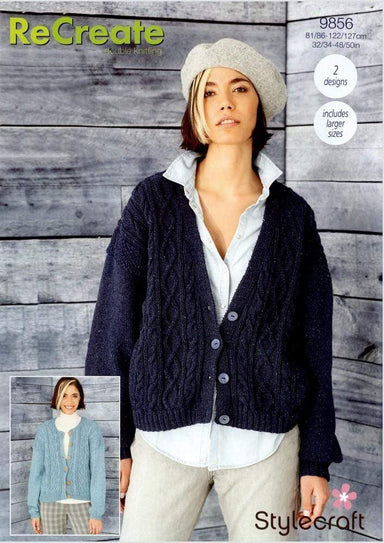 Stylecraft Patterns Stylecraft ReCreate DK - Round and V-Neck Cardigans (9856) 5034533075520