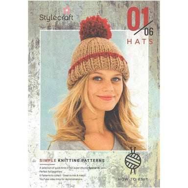 Stylecraft Patterns Stylecraft Special XL - How to Knit Hats (01-06) 5034533070044